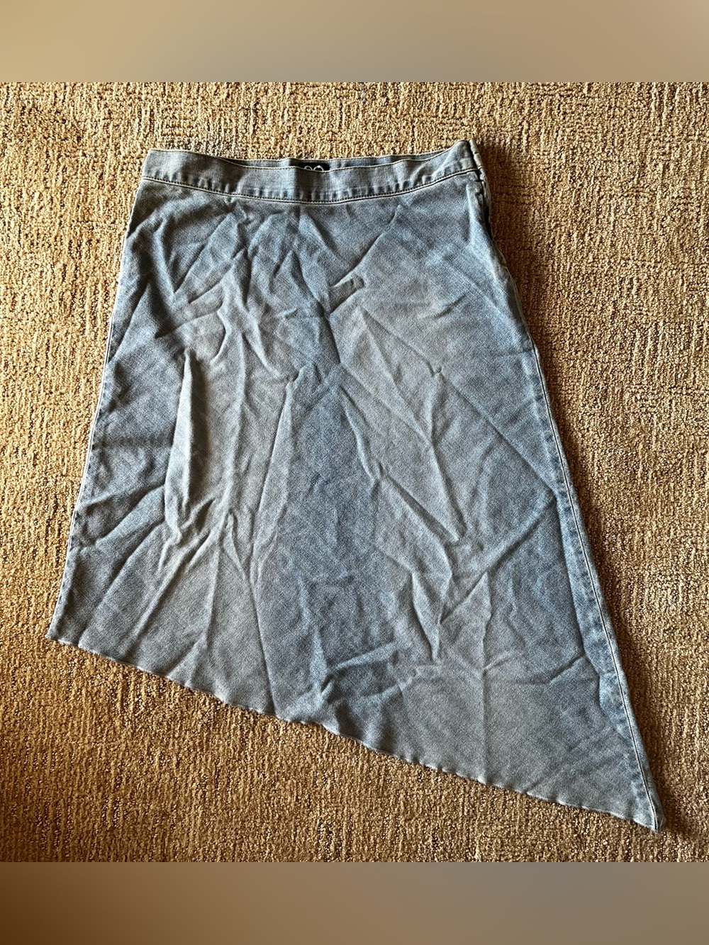 Y2K vintage XOXO Blue Asymmetrical thin denim chambray Skirt - Picture 8 of 8